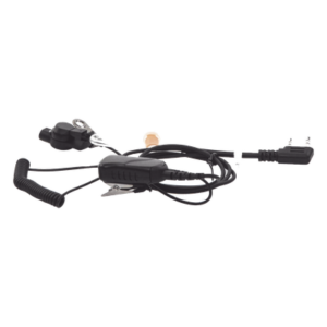 Micrófono de Solapa con Audífono Discreto / Tubo Acústico Intercambiable / Cable Reforzado Poliuretano / PTT Integrado / Compatible Kenwood Serie G