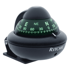 Brújula de Navegación Marina / Dial Directo 2" (51 mm) / Montaje Reversible 300° / Iluminación Nocturna Verde / Compensación Magnética