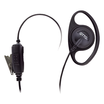 Micrófono-Audífono Tipo Anillo / Cable 40 lbs Resistencia / PTT Integrado / Compatible Kenwood NX/TK Series