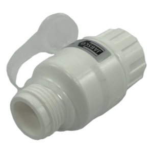 Regulador de Presión de Agua en Línea / 45 psi (3.1 bar) / Codo Giratorio / Filtro Extraíble / GHT 3/4' / Calidad Alimentaria / 3' x 1.5' (7.6 cm x 3.8 cm)