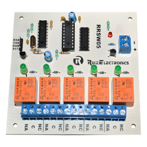 Tarjeta decodificadora / 5 zonas / Relevadores 500W / Control DTMF / Alimentación 10-15V DC