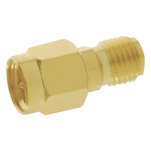 Adaptador en Línea / SMA Macho a SMA Hembra Inverso / Cuerpo Bronce Oro / Contacto Oro / Aislante Teflón