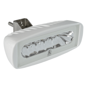 Luz led marina Caprera2 con bracket, emite luz color blanco y azul de 1000 lúmenes, fabricado bajo norma de protección IP67.