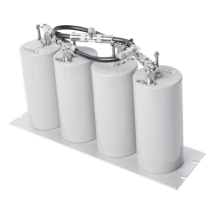 Duplexer Pasa Banda-Rechazo de Banda / 400-470 MHz / 4 Cavidades 4" Diámetro / 5 MHz Separación / 250 W / N Hembra / 19" Panel
