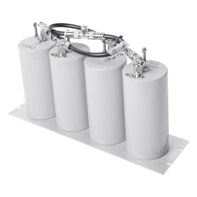 Duplexer Pasa Banda-Rechazo de Banda / 400-470 MHz / 4 Cavidades 4" Diámetro / 5 MHz Separación / 250 W / N Hembra / 19" Panel