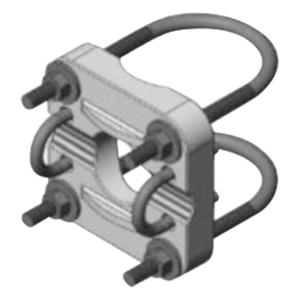 Montaje para antenas direccionales / Doble abrazadera / Mástil 0.5' a 0.84' OD / Antena 1.25' a 2.4' OD / 4' de longitud / 2 lbs