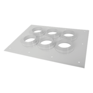 Placa Pasamuro / 6 Puertos / Botas 4" (101.6 mm) / Aluminio / IP66 / 17.50 x 23.00 in