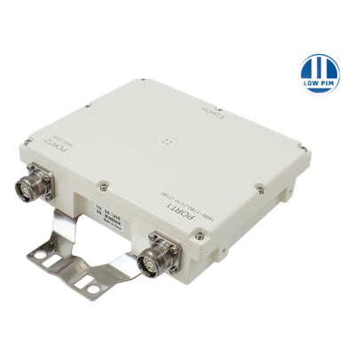 Filtro Diplexer AWS/PCS / Bandas AWS-1 1695-1780 MHz y AWS-3 2110-2180 MHz / Banda PCS 1850-2000 MHz / 250W CW por Entrada / Baja Pérdida 50 dB / IP67 / Low PIM Garantizado / Conectores 4.3-10