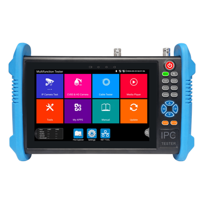Tester de Video Profesional / Pantalla Táctil IPS 7" / 4K/8K H.265 / IP/HD/Analógico / TVI/CVI/AHD/CVBS / PoE 24W / TDR / HDMI 1080p / Autonomía 10 h