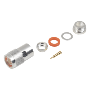 Conector Coaxial N Macho / Rosca / Cables LMR-400, 9913, RG8/U-SYS / Cuerpo Bronce Plateado / Contacto Oro / Aislante Teflón