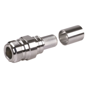 Conector N Hembra / Plegable con Pin Cautivo / 50 Ohms / VSWR 1.3 / Hasta 6 GHz / Para RG-8, LMR-400, CNT-400