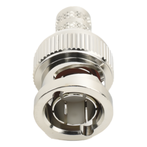 Conector Coaxial BNC Macho / Impedancia 75 Ohm / Anillo Plegable / RG-6 / 25 mm / Níquel-Oro-Teflón