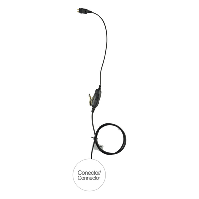 Cable PTT para Radio / Kevlar Reforzado / Conector 5 lb / Desconexión Rápida / Compatible Hytera PD700