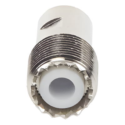 Conector UHF hembra / SO-239 / Roscable / RG-58/U / RG-142/U / Bronce niquelado / Teflón