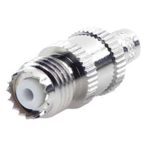 Conector Coaxial Mini-UHF / Hembra en Línea / Anillo Plegable / Para RG-8/X, LMR-240, Belden 9258 / Níquel/Plata/Teflón
