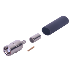 Conector Coaxial SMB Macho / Anillo Plegable / Contacto Hembra / Cables RG-174/U, 8216 / Cuerpo Niquelado / Aislante Teflón