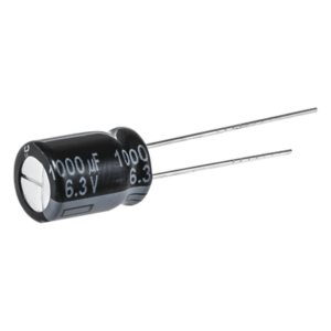 Capacitor Electrolítico Radial / 1000 µF / 16 VDC / 8000 h a 105 °C / 10 mm x 16 mm / Corriente de Rizado 1790 mA RMS