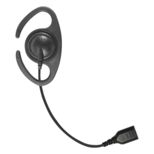 Auriculares de Gancho en C / Cable de Fibra Trenzada / Altavoz Giratorio / Conector SNAP / Compatible con Micrófono de Solapa 1 o 2 Hilos