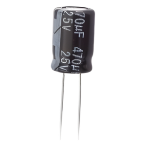 Capacitor Electrolítico de Aluminio / 470 µF / 25 Vcc / 105 °C / Radial 8 x 15 mm