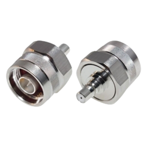 Adaptador RF de Bajo PIM / N Macho a QMA Hembra / 0-6 GHz / 50 Ohm / VSWR ≤1.25 / Bronce Blanco y Oro