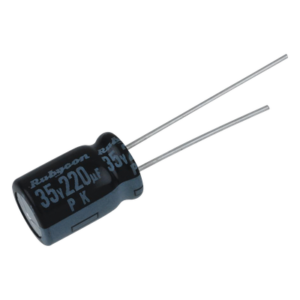Capacitor Electrolítico Radial / 220 µF / 35 Vcc / 105 °C / 10 x 12.5 mm / Corriente de Rizado 440 mA RMS