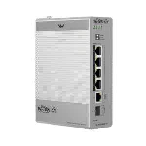 Switch Industrial PoE / 4 Puertos Gigabit PoE++ (802.3bt) 90W / 1 Puerto Gigabit + 1 SFP / Fanless / DIN-Rail / -30°C a 65°C / Presupuesto PoE 55W-300W