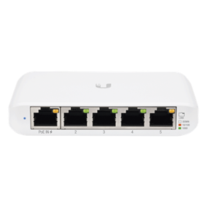 Switch Administrable Compacto / 5 Puertos Gigabit RJ45 / PoE 802.3af/at Entrada / USB-C o PoE / 4.22 x 2.76 x 0.83 pulgadas