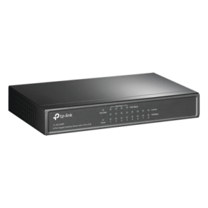 Switch PoE+ no administrable / 8 puertos Gigabit / 4 puertos PoE+ 802.3af/at / 55W total / Sin ventilador / Escritorio