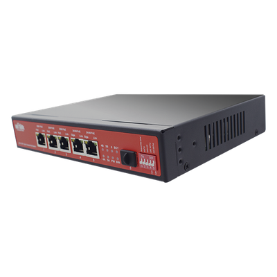 Controlador Solar con Switch PoE Industrial / 1 Puerto 802.3bt 90W / 2 Puertos 802.3af/at 30W / 2 Puertos PoE Pasivo 24/48 Vcc 24W / Puerto SFP / 15A / Entrada 45 Vcc