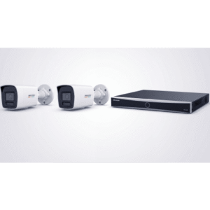 Kit NVR IP / 8 Canales / 8 Puertos PoE+ / 2 Cámaras Bullet 4 MP / ColorVu 3.0 / Luz Dual 30 m (98.4 ft) / AcuSense / IP67 / H.265+