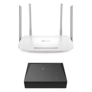 Kit ONU Gigabit / Router Wi-Fi AC1200 / 4 Puertos LAN Gigabit / 4 Antenas Omnidireccionales / Administración Remota TR-069 / IPv6