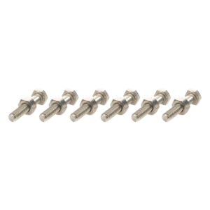 Paquete de tornillos con tuercas / Acero inoxidable 1/4 x 1 1/4 pulg / 6 piezas / Incluye arandelas reforzadas
