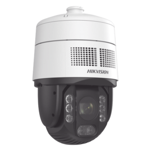 Cámara Domo PTZ IP / 4 Megapixel / 32X Zoom Óptico / IR 200 m (656.2 ft) / Alerta Audible y Luz Estroboscópica 100 m (328.1 ft) / AcuSense / Autoseguimiento 2.0 / IP67 / IK10 / Hi-PoE
