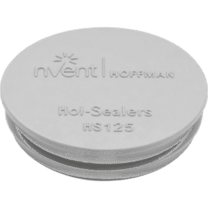 Sello de Orificio Hol-Sealer / 48 mm (1.88 in) Diámetro / Cubre Orificios hasta 35 mm (1.38 in) / Acero Dulce Calibre 16 / Gris Claro RAL 7035 / UL 508A / IP66