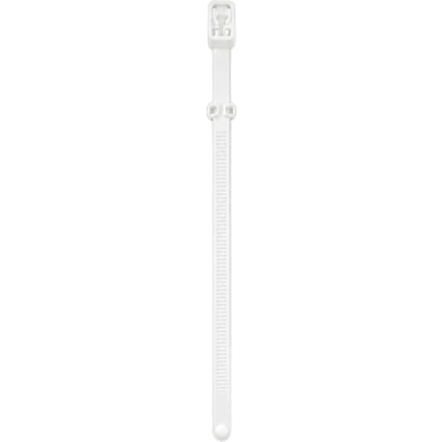 Cincho Nylon Reutilizable / 7.6 x 180 mm / Liberación Rápida / Tracción 55 kg / 100 Piezas / Blanco