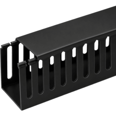 Canaleta Ranurada / 100 x 100 mm / 2 m (6.6 ft) / PVC UL 94 V-0 / Tapa a Presión / Base Preperforada
