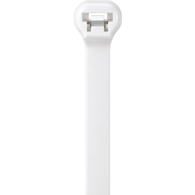 Cinchos de Nylon / Inserto Metálico / 7.5 × 400 mm / UL 94V-2 / 100 Piezas / Blanco