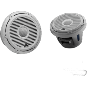 Par de Bocinas Náuticas Coaxiales / 8.8 in (224 mm) / Rejilla Clásica Blanca / 125 W RMS / 4 Ω / 38 Hz – 20 kHz / Sensibilidad 90.5 dB / Tweeter de Cúpula de Seda 32 mm (1.25 in) / Cono de Polipropileno con Mica / Sin Iluminación LED