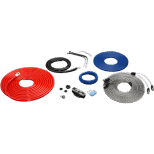 Kit de Conexión para Amplificador / Capacidad 60 A / 1 Amplificador Compatible / Rango de Fusible Recomendado 30 a 60 A / Cable de Alimentación 5.18 m (17 ft) / Cable de Tierra 0.91 m (3 ft) / Cable de Encendido Remoto 5.18 m (17 ft) / Cable