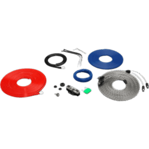 Kit de Conexión para Amplificador / Capacidad 30 A / Sistema 12 V / Cable Principal 8 AWG / Fusible MAXI 30 A / Incluye Cable de Alimentación 5.18 m (17 ft) / Cable de Tierra 0.91 m (3 ft) / Cable de Encendido Remoto 5.18 m (17 ft) / Cable d