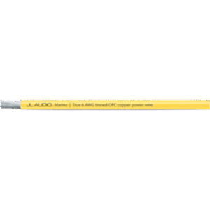Cable de Alimentación Marino ABYC / 6 AWG / 200 pies (61 m) / Amarillo / Cobre OFC Estañado / 1,176 Hebras / PVC Flexible / Resistente a Aceite, Gasolina y UV / Instalaciones Marinas y Automotrices