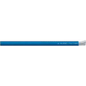 Cable de Alimentación para Amplificadores / 2 AWG Real / 50 pies (15.2 m) / Cobre OFC Estañado / 2,940 Hebras / Uso Marino / PVC Flexible / Azul Translúcido / Hasta 150 A