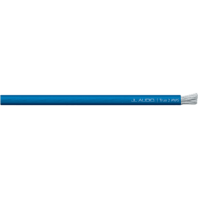 Cable de Alimentación para Amplificadores / 2 AWG Real / 50 pies (15.2 m) / Cobre OFC Estañado / 2,940 Hebras / Uso Marino / PVC Flexible / Azul Translúcido / Hasta 150 A