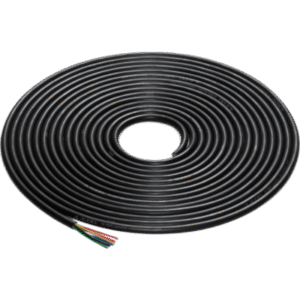 Cable Multifunción / 25 pies (7.62 m) / 6 Conductores / 2 × 16 AWG Altavoz / 4 × 20 AWG Iluminación LED / Cobre OFC Estañado / Cubierta PVC Negro Grado Marino / Audio e Iluminación RGB