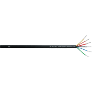 Cable Multifunción para Altavoces e Iluminación LED / Bobina 250 pies (76.2 m) / 6 Conductores / 2 × 16 AWG OFC Altavoz + 4 × 20 AWG OFC RGB / Cobre Libre de Oxígeno Estañado / Cubierta PVC Negro Grado Marino / Fila