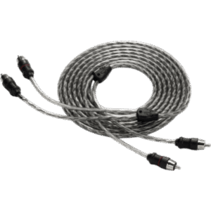 Cable de Interconexión de Audio Principal / 2 Canales / 9 pies (2.74 m) / Conductores de Par Trenzado / Cobre OFC Libre de Oxígeno / Dieléctrico de Polietileno / Cubierta PVC Flexible Translúcido / Conectores RCA Macho Moldeado