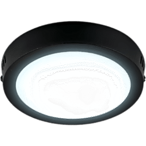 Plafón LED 12 W / Diámetro de 160 mm (6.3 in) / 800 lm / Luz de día 6500 K / Carcasa Color Negro / Ángulo 100° / IRC 80 / 15,000 h / NOM-003